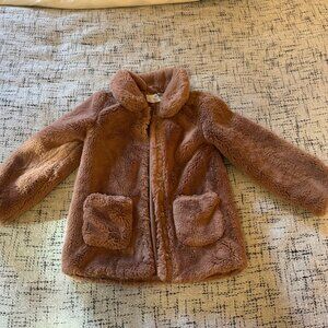 Girls H&M Faux Fur Coat - Size US 6